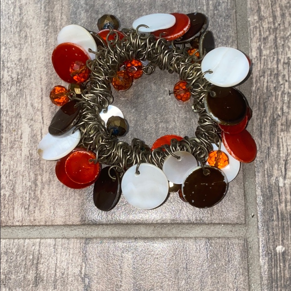 Orange and white bracelet